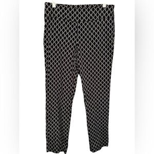 Snappy Turtle Krazy Larry Pull On Ankle Black and White Patterned Pants NWOT
